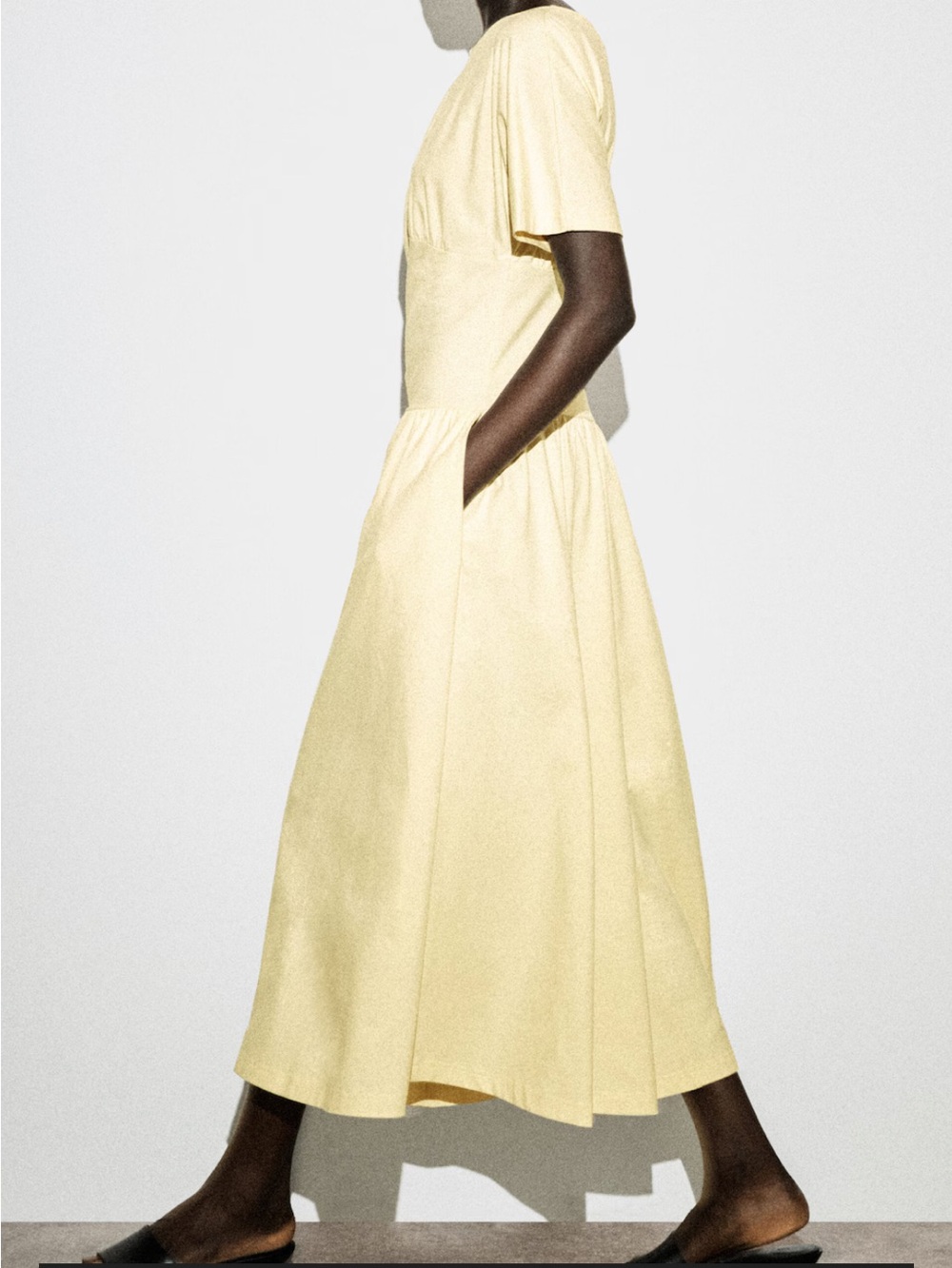 COS Soft Cream Dress with Short Sleeves - Picture 6 of 8